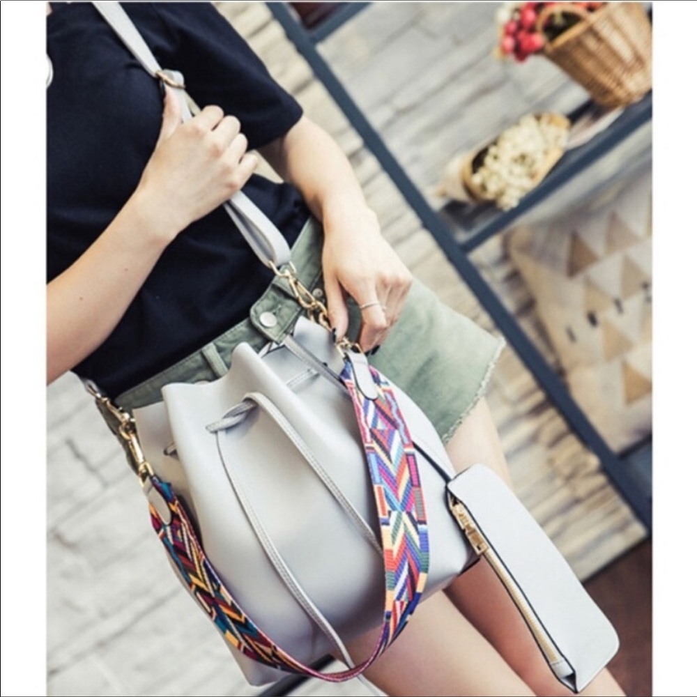 🆕🌸JUST ARRIVED!🌸DRAWSTRING GREY BUCKET BAG🌸 - Picture 4 of 8